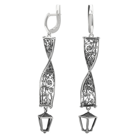 Длинные серебряные серьги «Новоконюшенный мост»