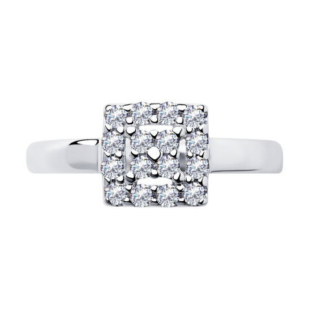 Кольцо из серебра с фианитами