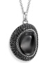 Кулон на цепи с черным ониксом и шпинелью