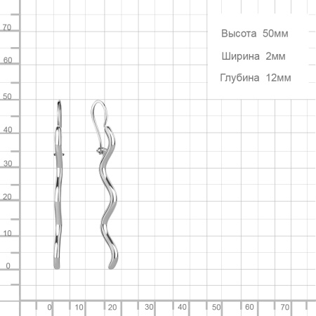 Серьги из серебра «Волна»