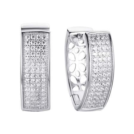 Серебряные серьги с фианитами