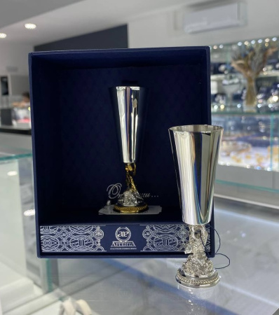 Серебряная рюмка «Золотая рыбка»