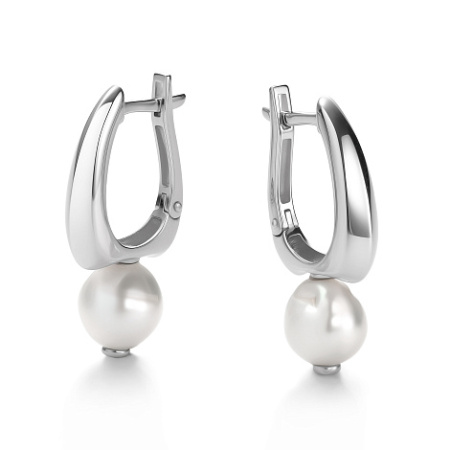 Серьги из серебра с жемчугом