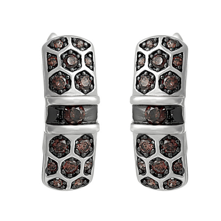 Серьги из серебра с фианитами