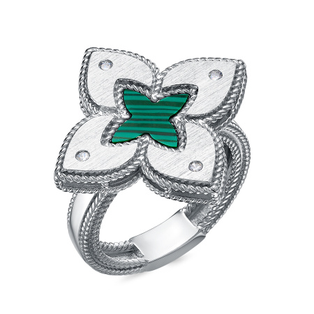 Серебряное кольцо с малахитом