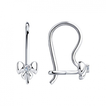 Серьги из серебра с фианитами