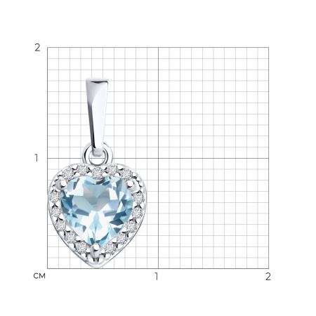 Подвеска из серебра с топазом и фианитами