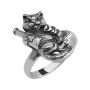 Серебряное кольцо «Кот и вино»