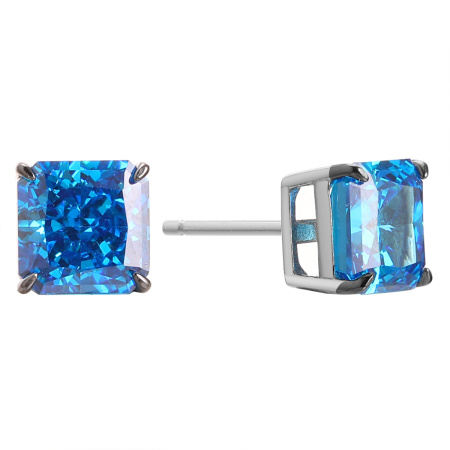 Серьги-пусеты из серебра с фианитами