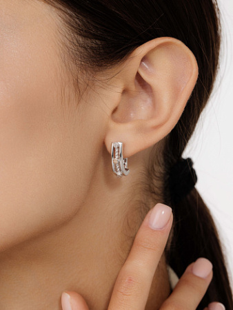 Серьги из серебра с бриллиантами