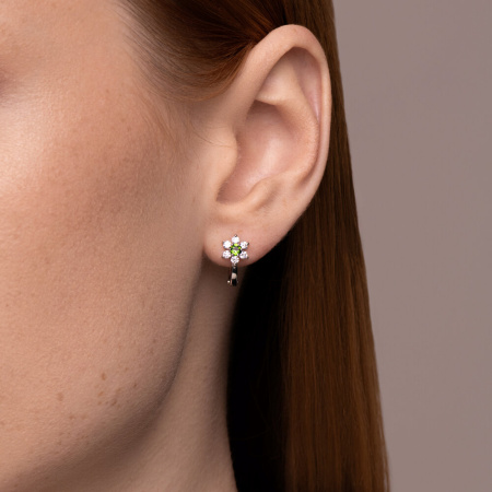 Серьги из серебра с кристаллами и фианитами