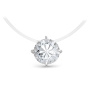 Серебряное колье на леске с фианитом