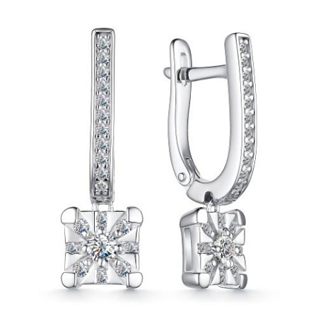 Серебряные серьги с фианитами