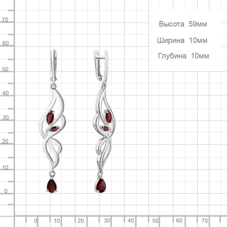 Серьги из серебра с гранатами