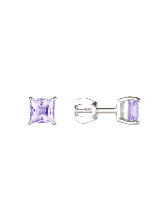 Серьги из серебра с аметистом
