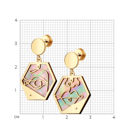 Серьги Sokolov из золочёного серебра с перламутром