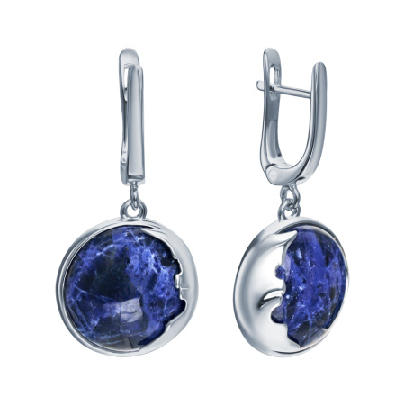 Серебряные серьги с содалитами