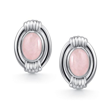 Серьги из серебра с розовым кварцем