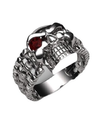 Серебряное кольцо с фианитом «Череп»