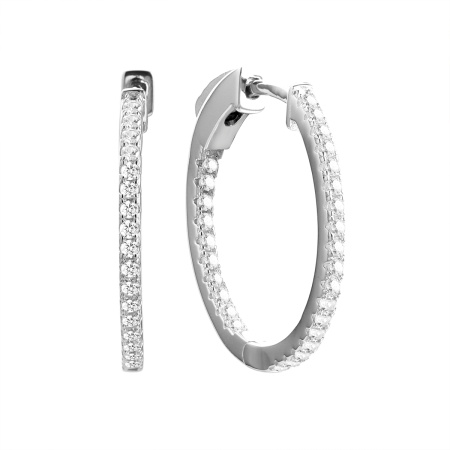 Серьги из серебра конго с фианитами