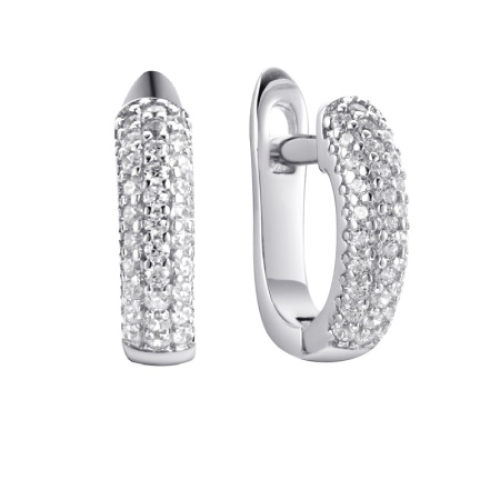 Серьги из серебра с фианитами