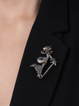 Серебряная брошь «Лиса Алиса»