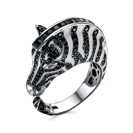 Серебряное кольцо «Зебра»