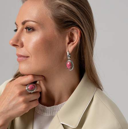 Серьги из серебра с тулитом