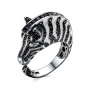 Серебряное кольцо «Зебра»