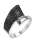 Кольцо из серебра с фианитом «Черный элемент» 1330