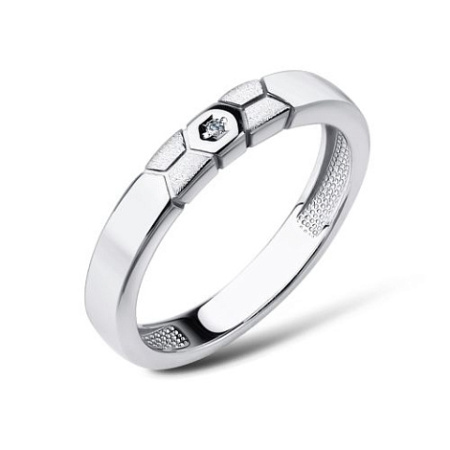 Серебряное кольцо с бриллиантом