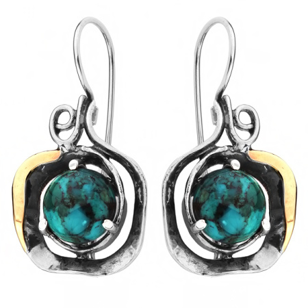 Серебряные серьги с бирюзой