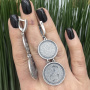 Длинные серьги из серебра монетки «Италия»