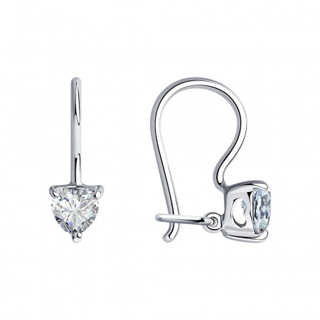 Серьги из серебра с фианитами Sokolov