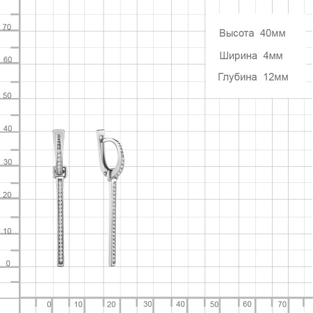 Серьги из серебра с фианитами