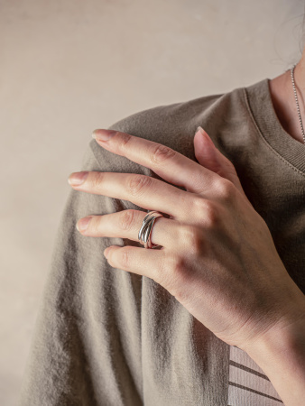 Серебряное кольцо "Антистресс" из 5-ти колец