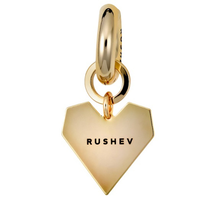Моносерьга RUSHEV VAHUE сердце с позолотой