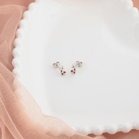 Серьги серебряные «Жираф» с эмалью