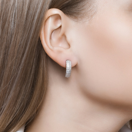 Серьги из серебра с фианитами