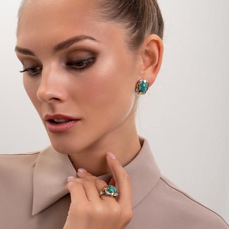 Серебряные серьги «Песнь Амазонита»