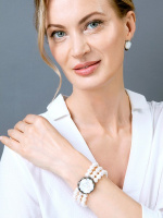 Серебряный браслет с жемчугом, перламутром и марказитами Swarovski