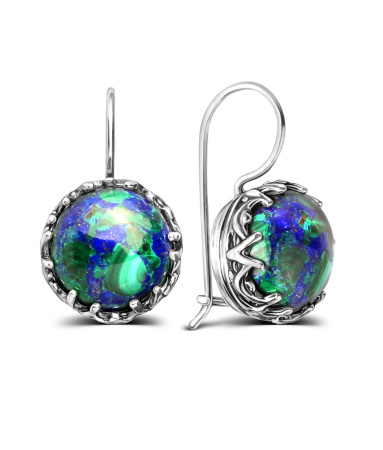 Серебряные серьги с лазуритом