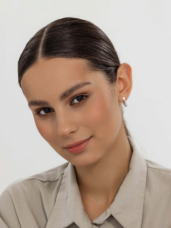 Серебряные серьги с бриллиантами