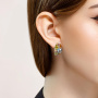 Серьги из серебра с топазом, гранатом, цитрином и фианитом
