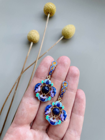 Серьги из серебра с эмалью