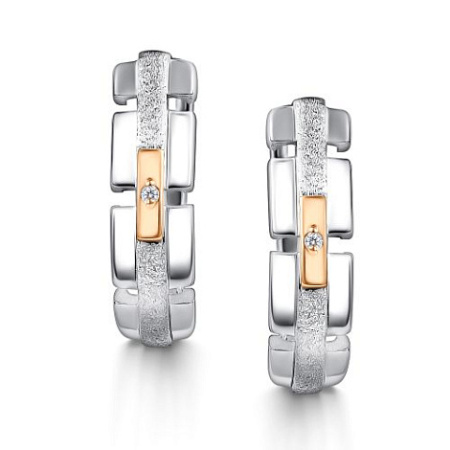 Серебряные серьги с бриллиантами