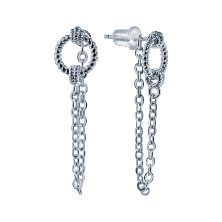 Серьги из серебра с цепочками