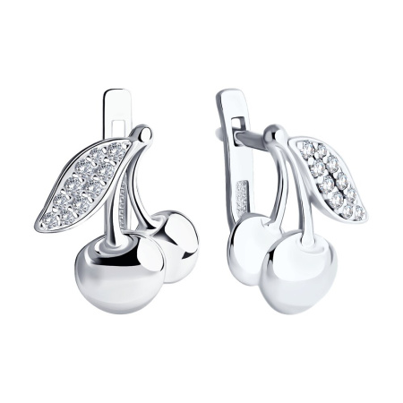 Серебряные серьги с фианитом