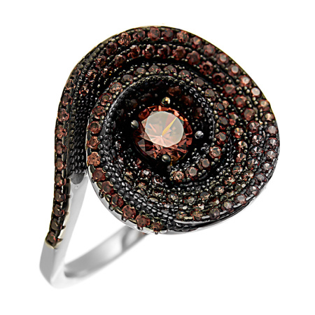 Кольцо из серебра с фианитами