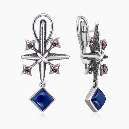 Серебряные серьги с лазуритом